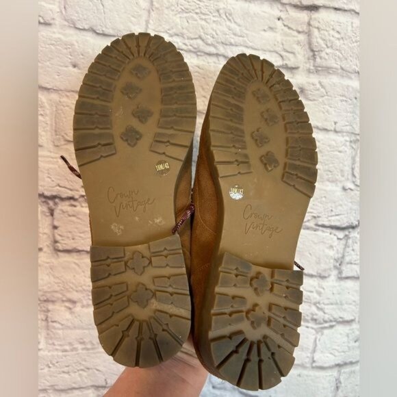 CROWN VINTAGE Lowell Cognac tan suede  leather oxford loafers Size 10 - Picture 8 of 9